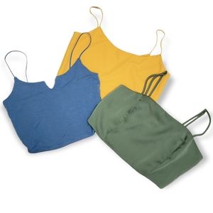 Set of 3 Spaghetti Strap Crop Tops Size Small
